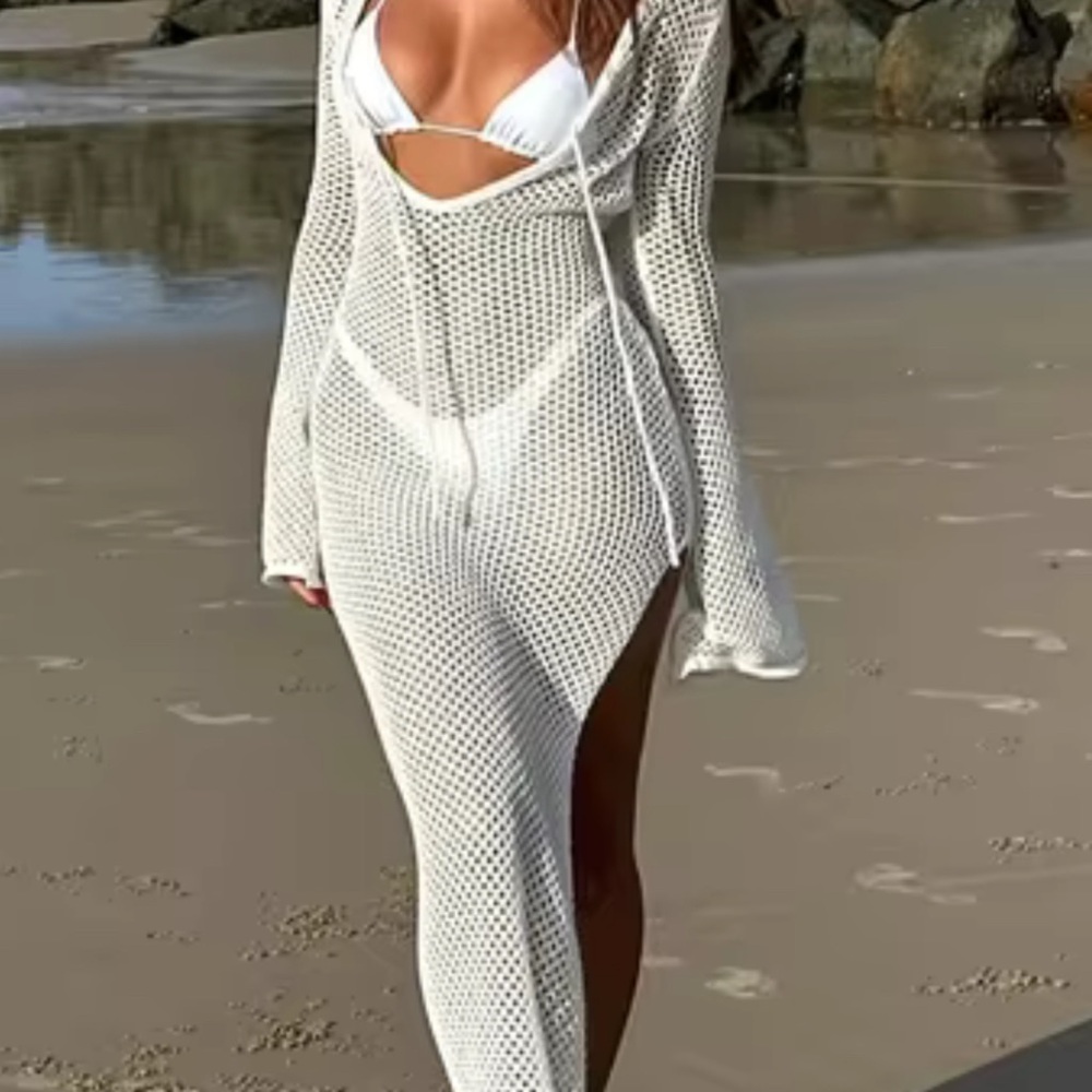 White fox boutique White Crochet Beach Cover-Up